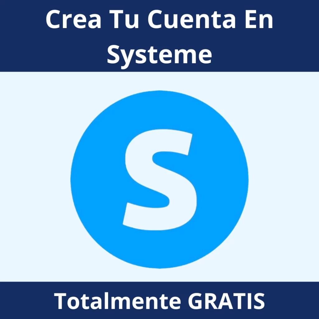 Imagen de Systeme IO para crear una cuenta gratis